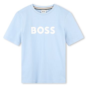 Boys Pale Blue Logo T-Shirt