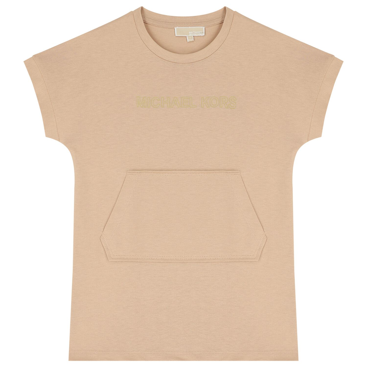 Girls Beige Logo Dress, 1, hi-res image number null