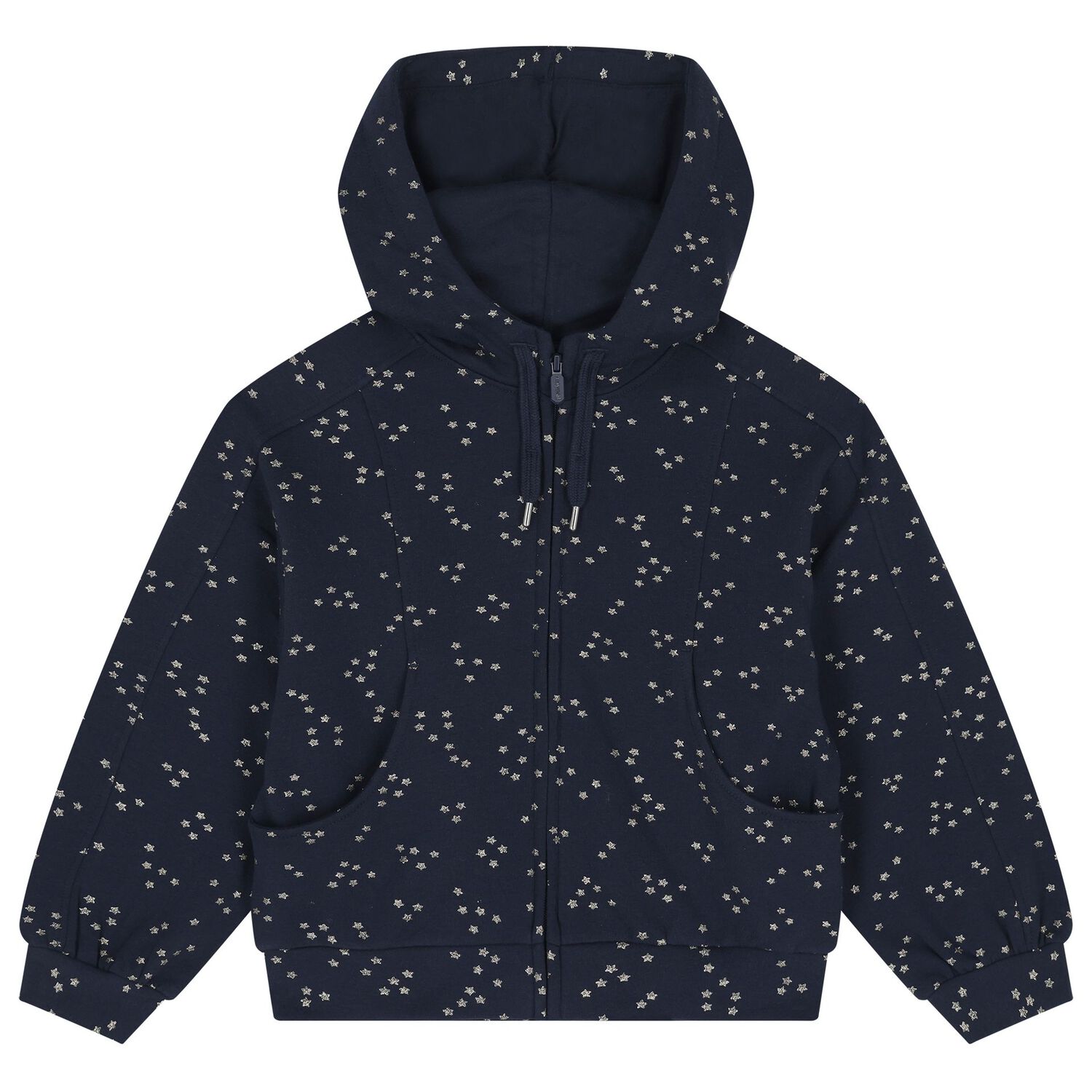 Girls White & Navy Blue Printed Tracksuit ( 3 Piece ), 1, hi-res