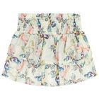 Girls Ivory Butterflies Logo Skirt, 1, hi-res