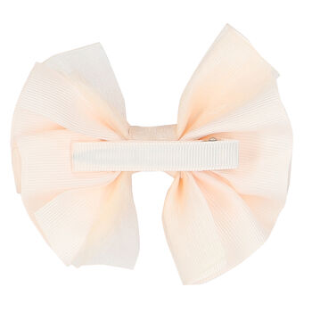 Girls Pink Tulle Bow Hair Clip