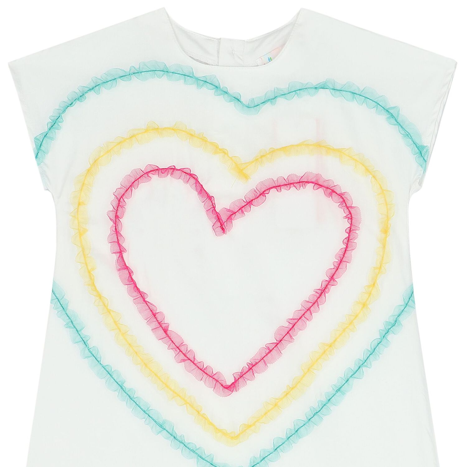 Girls White Heart Dress, 1, hi-res