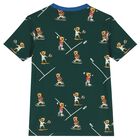 تيشيرت أولاد بالشعار باللون الأخضر, 2, hi-res