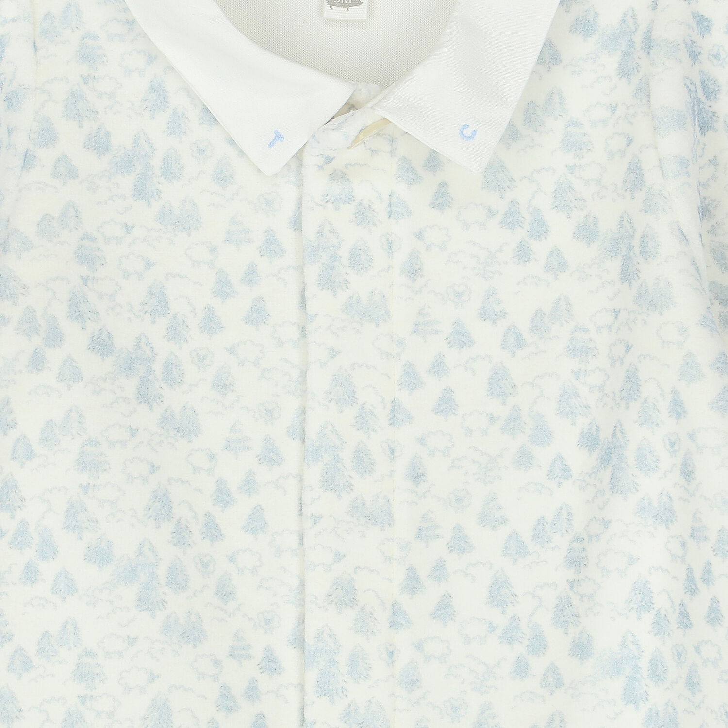 أفرول أولاد بطبعة شجرة وأغنام باللون العاجى والازرق, 1, hi-res