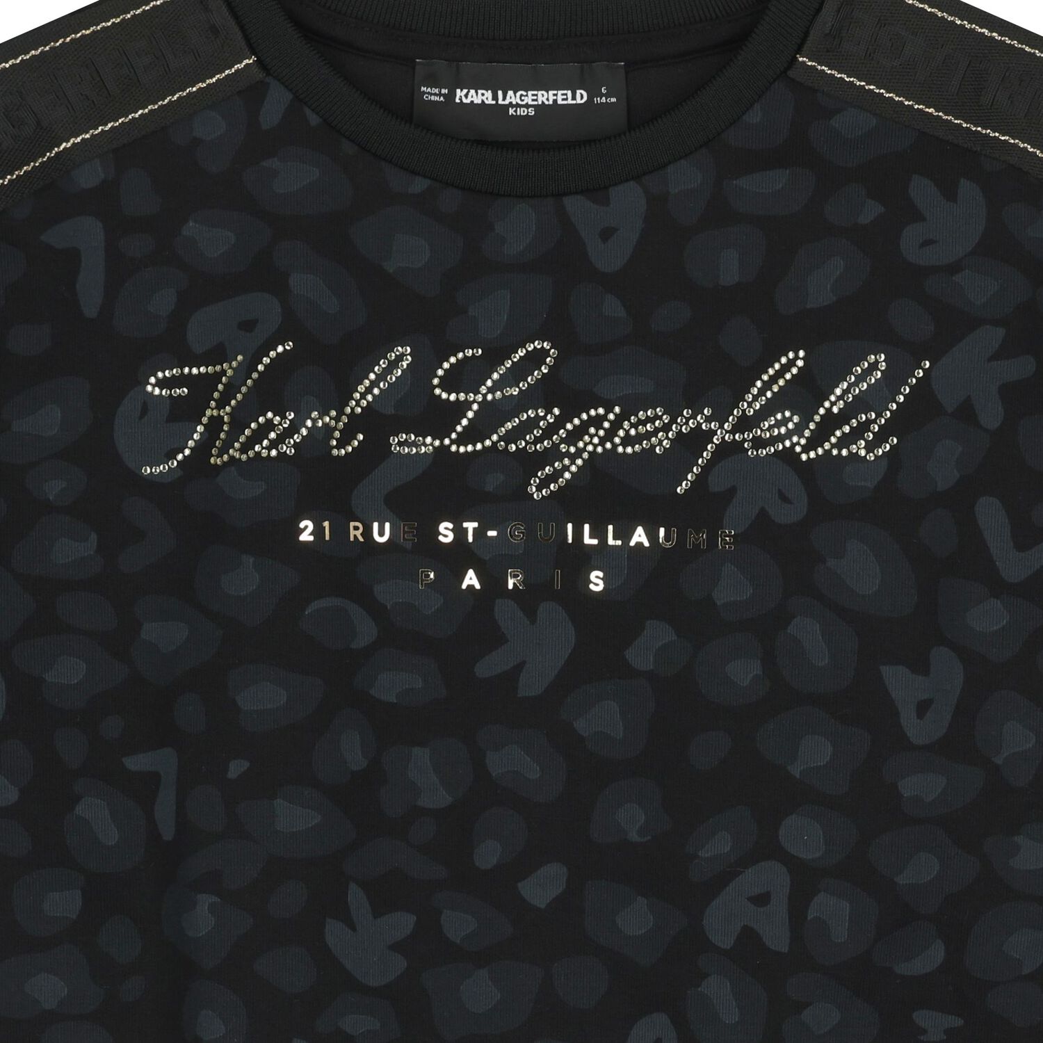 سويت شيرت بشعار أسود للبنات, 1, hi-res