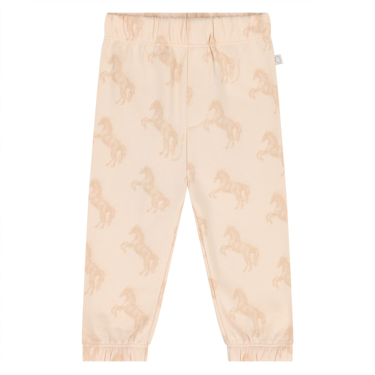 Younger Girls Beige Horse Joggers, 1, hi-res