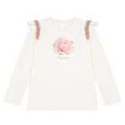 Girls Ivory & Pink Rose Skirt Set, 1, hi-res