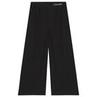 Girls Black Logo Trousers, 1, hi-res
