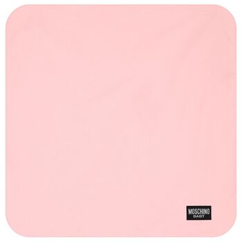 Girls Pink Teddy Bear Logo Baby Blanket