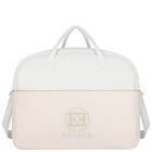 Baby Girls White & Pink Logo Changing Bag, 2, hi-res