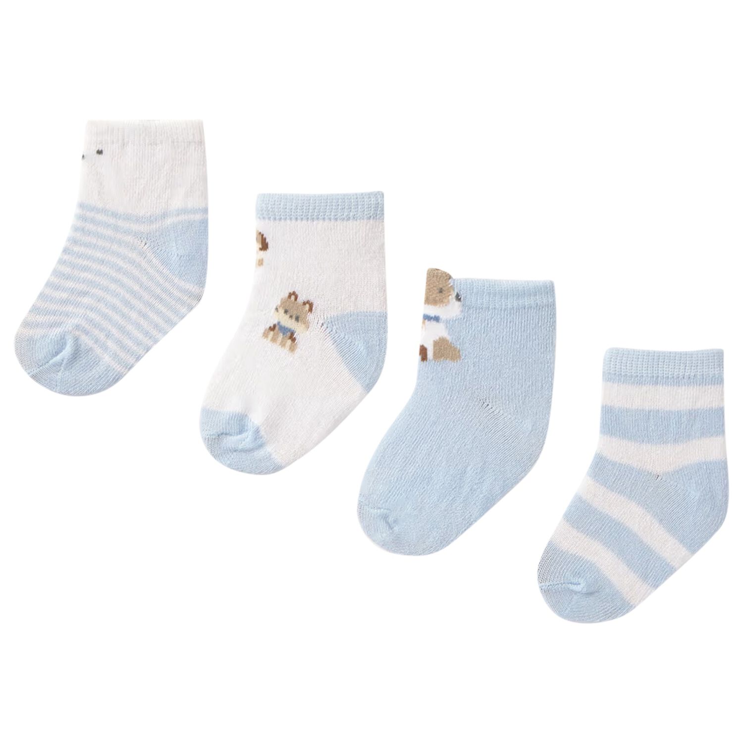 Baby Boys Blue & White Socks (4 Pack) , 1, hi-res