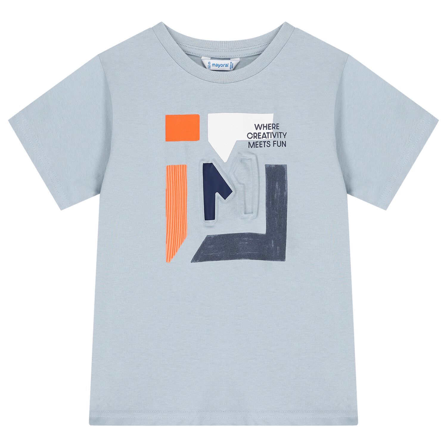 تي شيرت أزرق منقوش للأولاد, 1, hi-res image number null