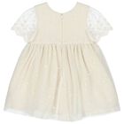 طقم بنات فستان باللون الأبيض والبيج, 1, hi-res