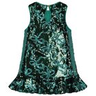 Girls Green Sequin Bow Bonita Dress, 2, hi-res