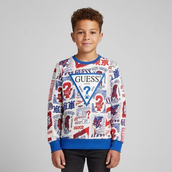 Boys White Logo Sweatshirt