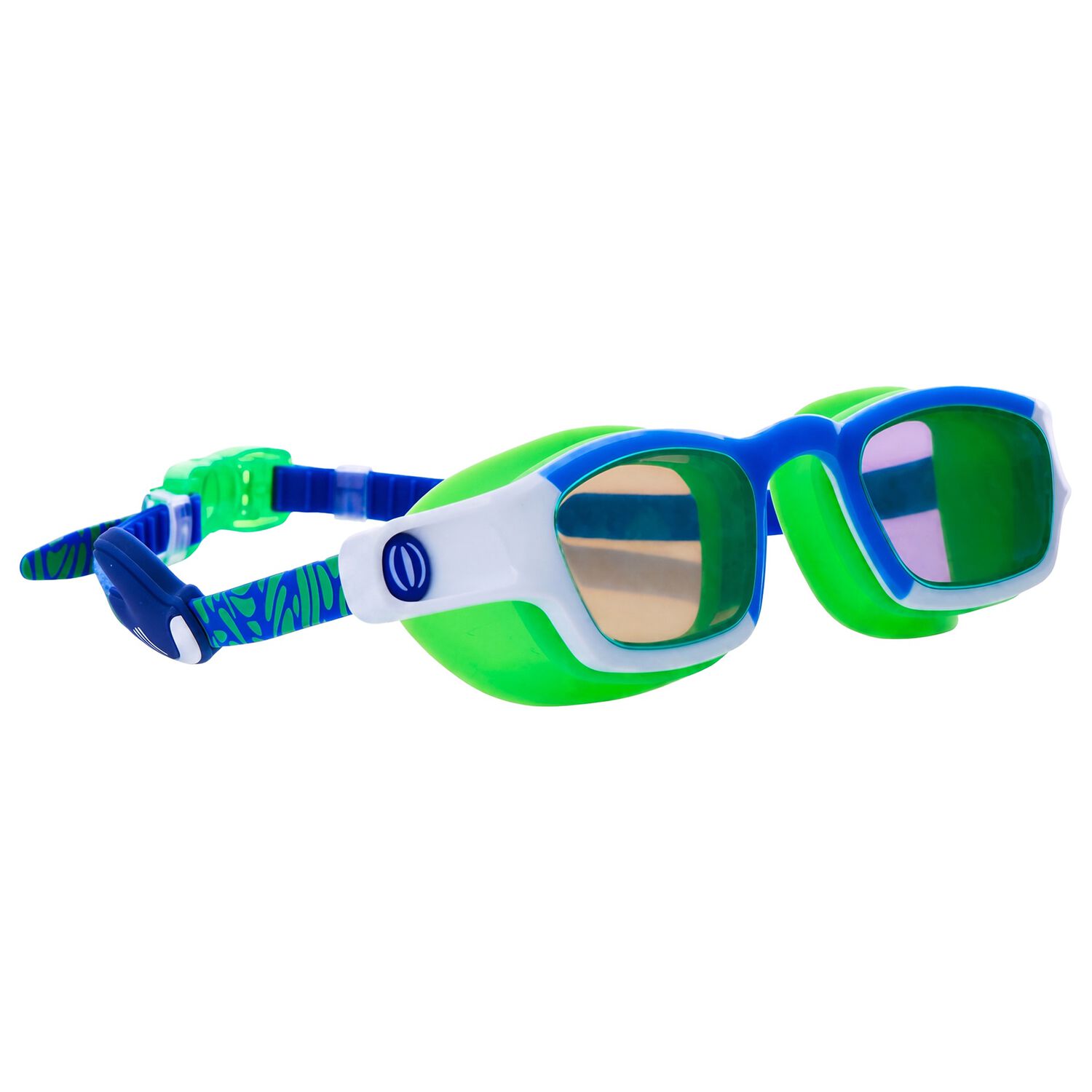 Boys Green, Blue & White Swimming Goggles, 1, hi-res