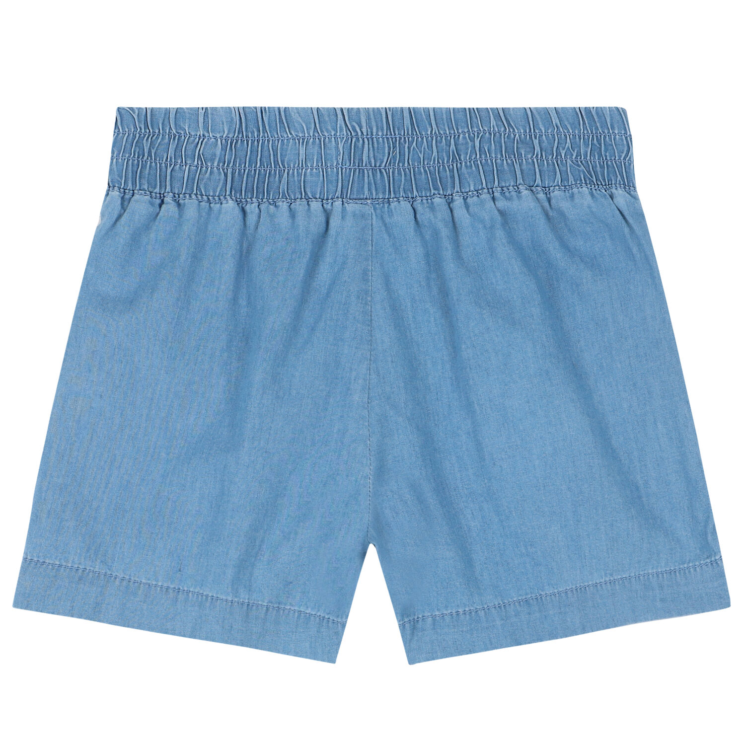 Girls Blue Cotton Logo Shorts, 1, hi-res