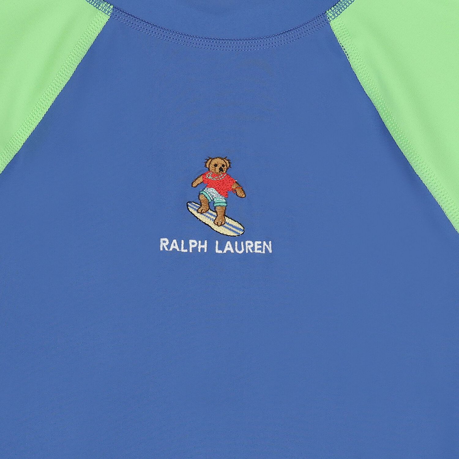 Boys Blue Polo Bear Rash Guard, 1, hi-res