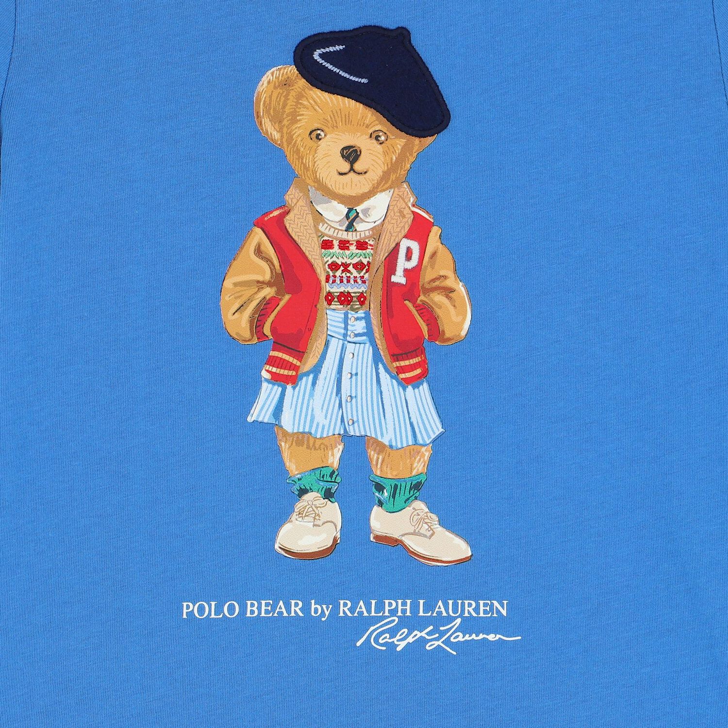 Girls Blue Polo Bear T-Shirt, 1, hi-res
