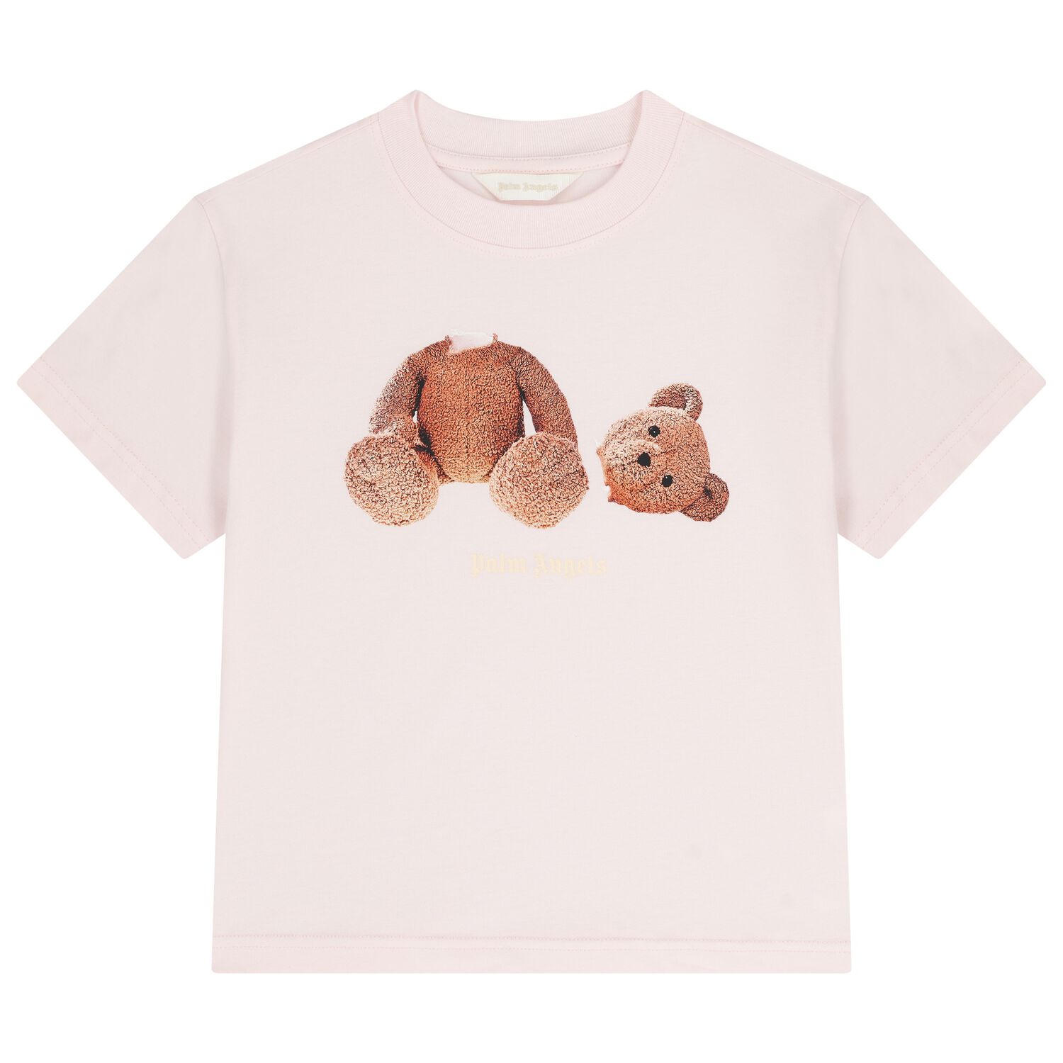 Girls Pink Teddy Bear Logo T-Shirt, 3, hi-res