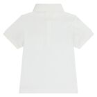 Younger Boys White logo Polo Shirt, 1, hi-res