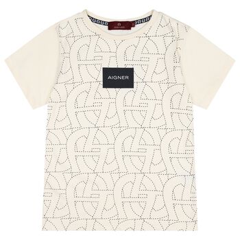 Boys Beige Logo T-Shirt