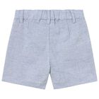 Younger Boys Blue & White Gingham Shorts, 2, hi-res