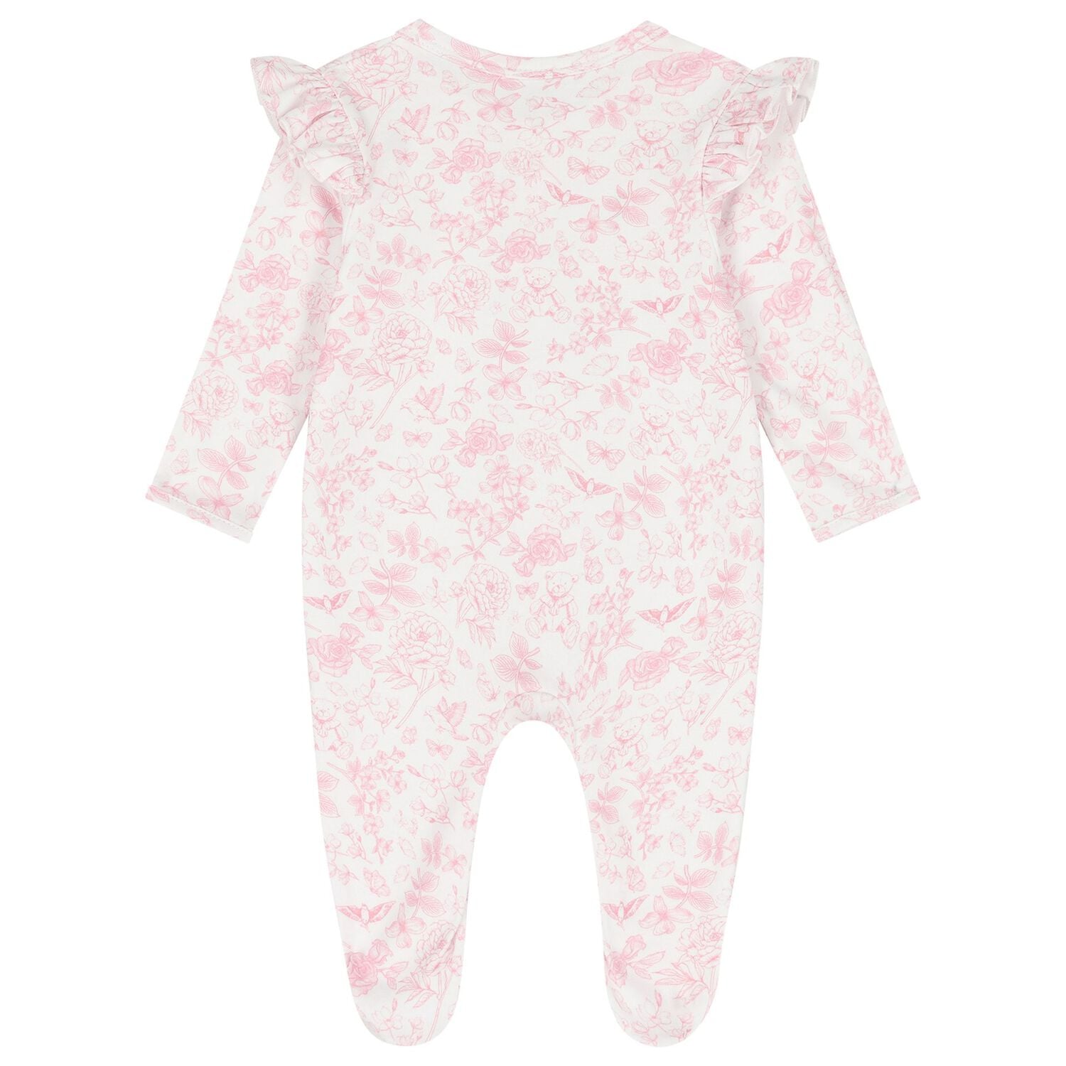 Baby Girls White & Pink Floral Babygrow Gift Set, 1, hi-res