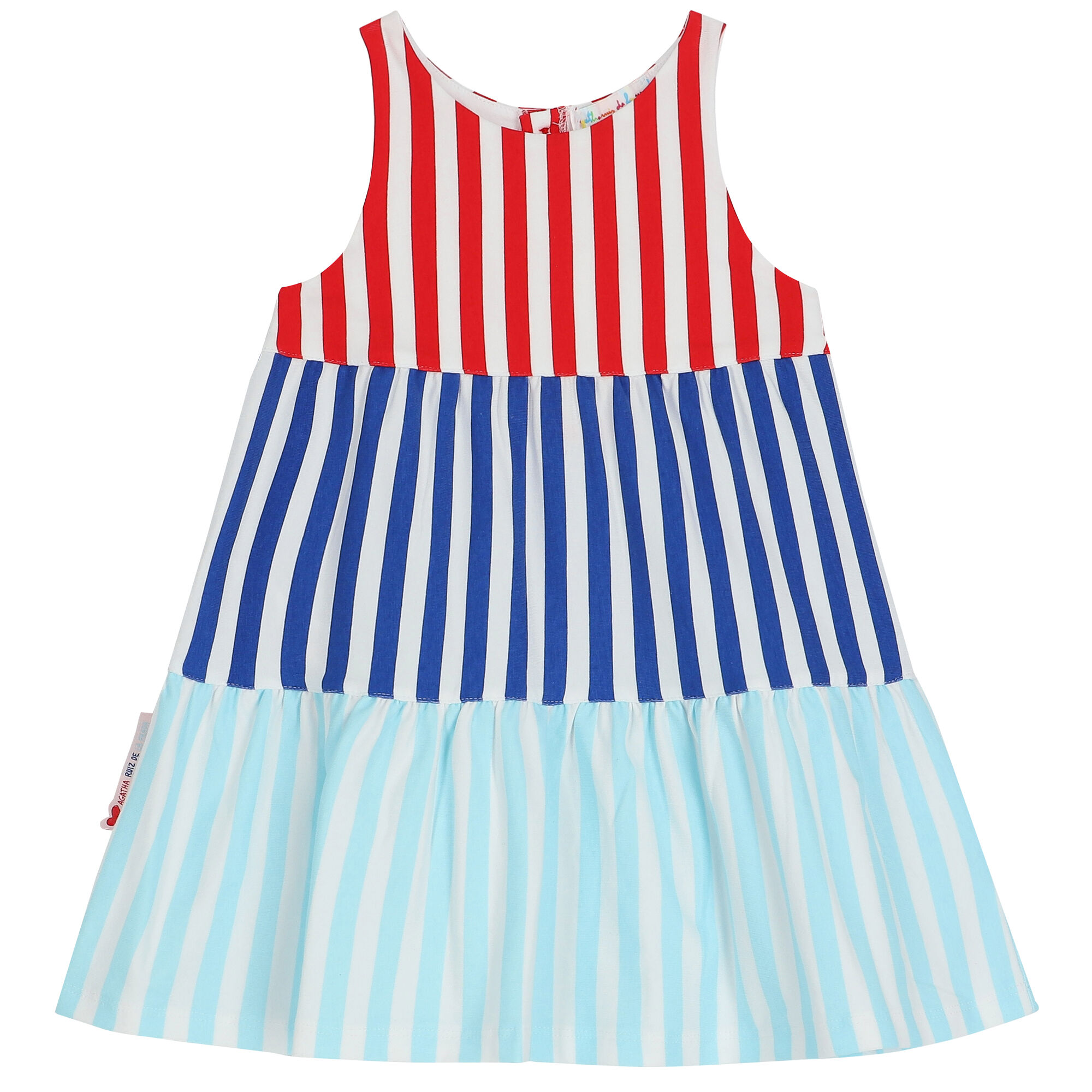 Girls red and white striped dress shop