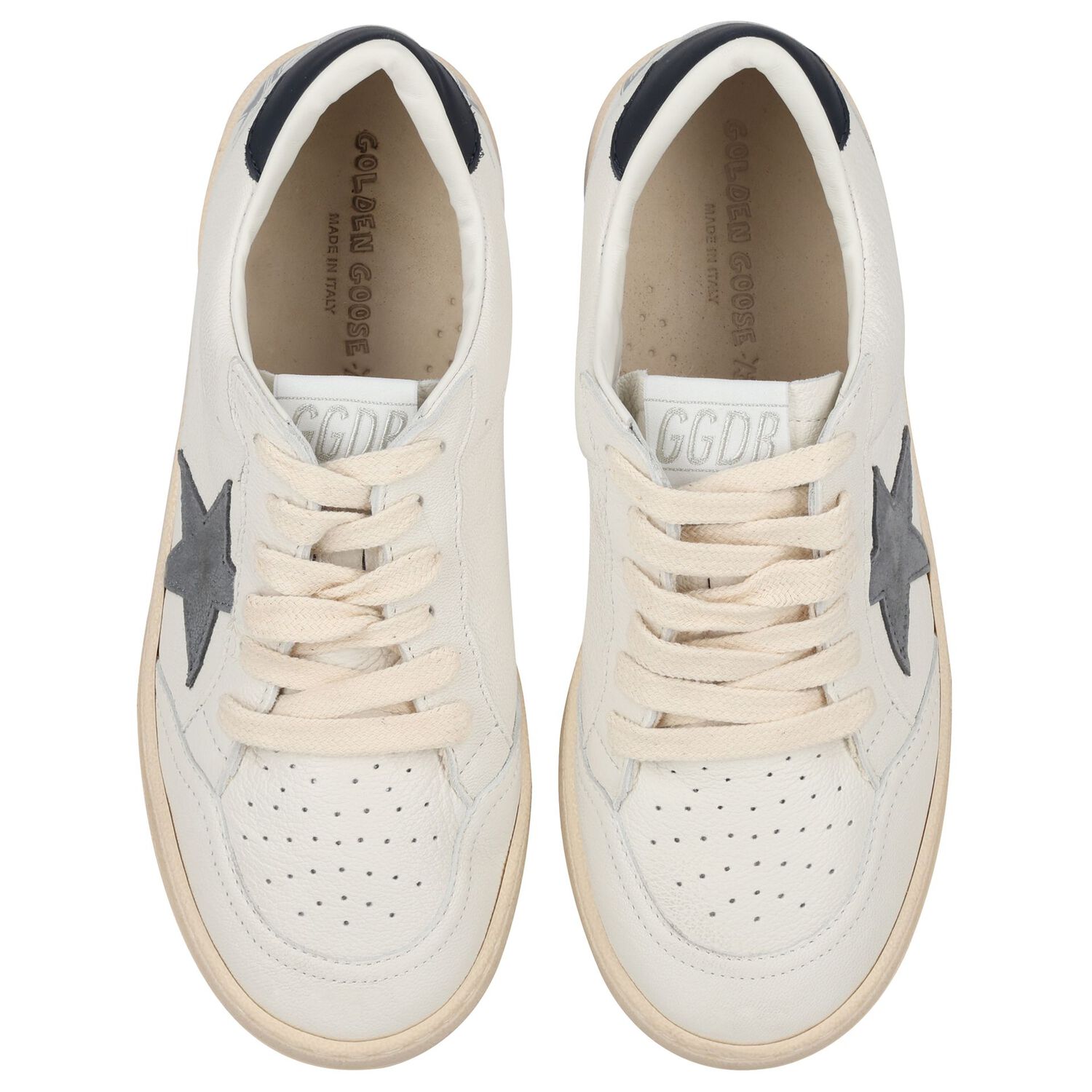 Ivory & Grey Logo Trainers, 1, hi-res