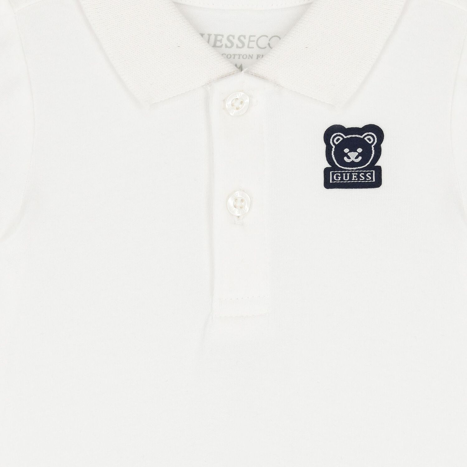 White Cotton Teddy Bear Bodysuit, 1, hi-res image number null