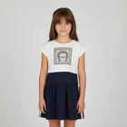 Girls Navy Blue & Ivory Logo Dress Set, 1, hi-res