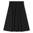 Girls Black Logo Chiffon Skirt, 1, hi-res