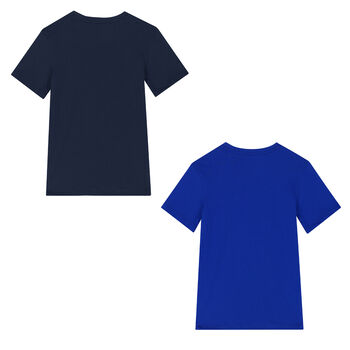 Boys Blue & Navy Logo T-Shirts ( 2-Pack )