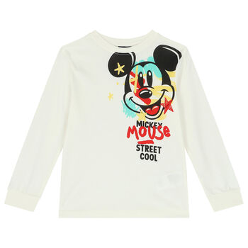 Ivory Mickey Mouse Long Sleeve Top