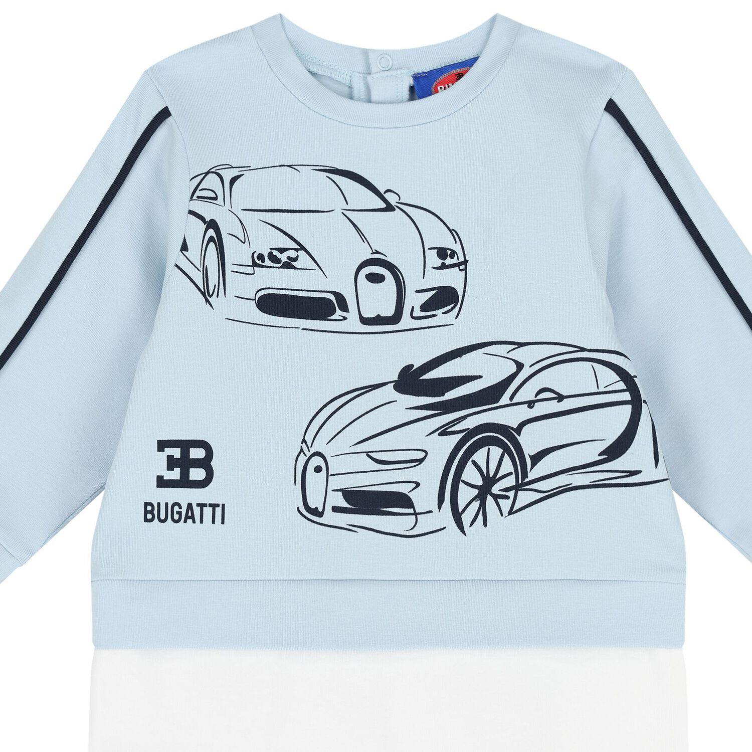 طقم أفرول أولاد  بالشعار باللون الأزرق والأبيض  , 1, hi-res