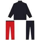 Boys Navy & Red Logo Tracksuit, 2, hi-res