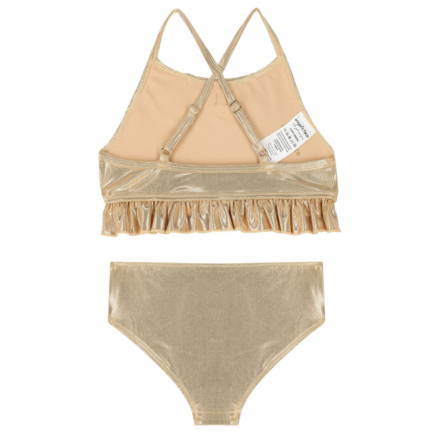 بيكيني ذهبي بفيونكة للبنات, 2, hi-res image number null