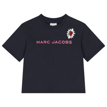 Girls Navy Blue Logo T-Shirt