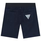 Boys Yellow & Navy Blue Logo Shorts Set, 1, hi-res
