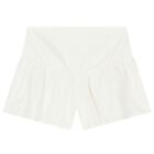 Girls White Flower Shorts Set, 2, hi-res