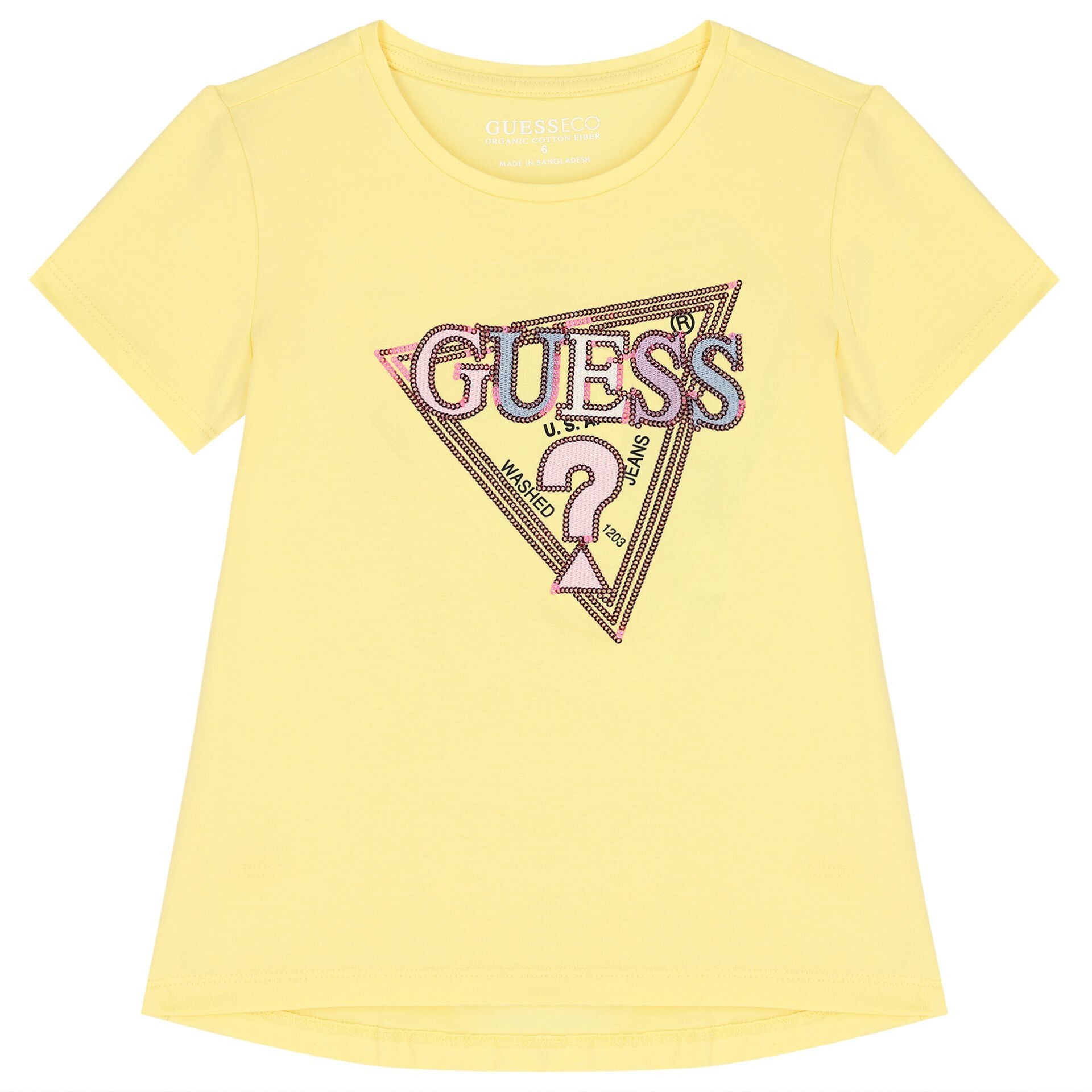 Yellow and white guess shirt top