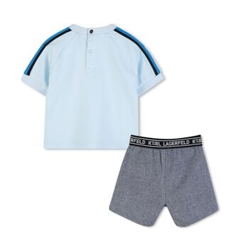 Boys Blue Logo Shorts Set