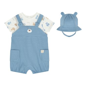 Baby Boys White & Blue Romper Set