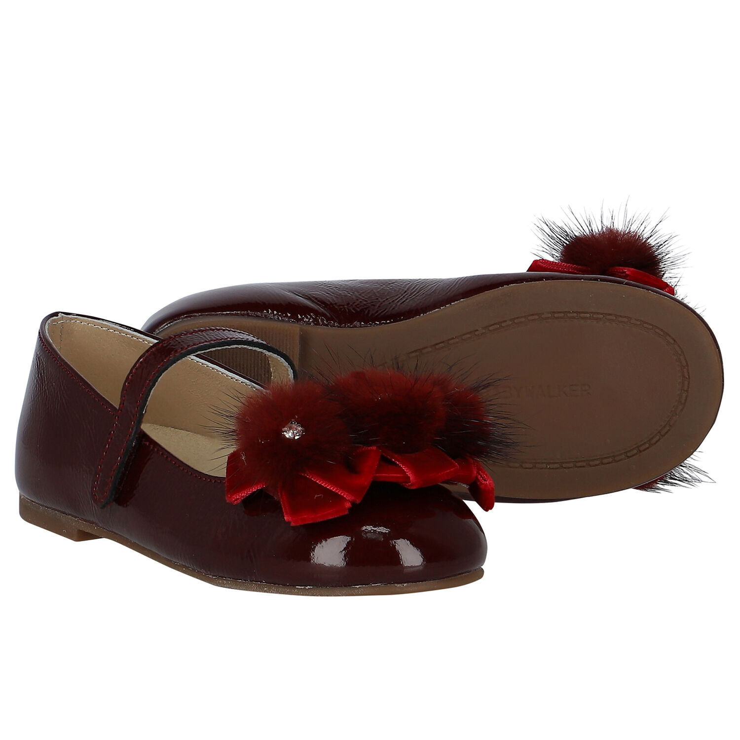 Girls Red Embellished Shoes, 1, hi-res