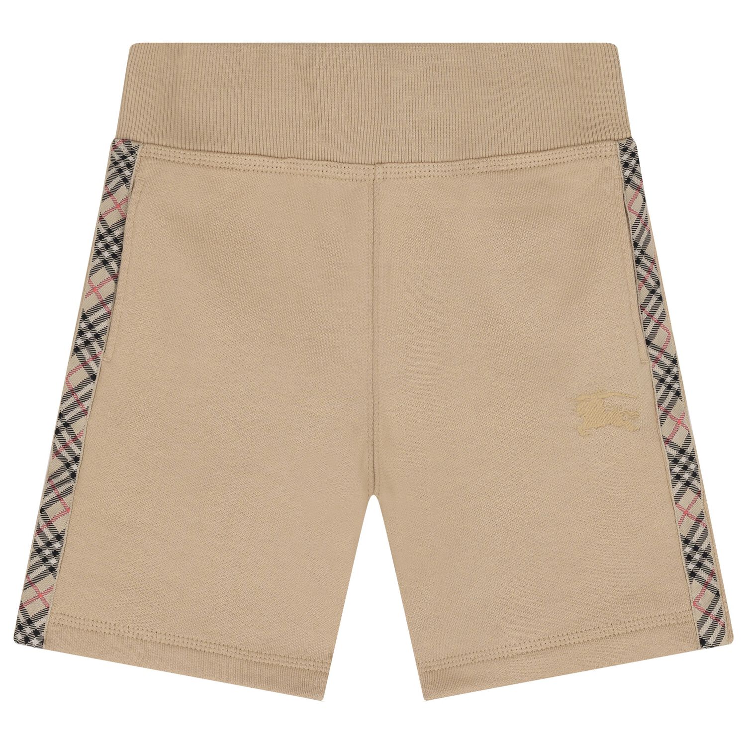 Beige Check Logo Shorts, 1, hi-res image number null
