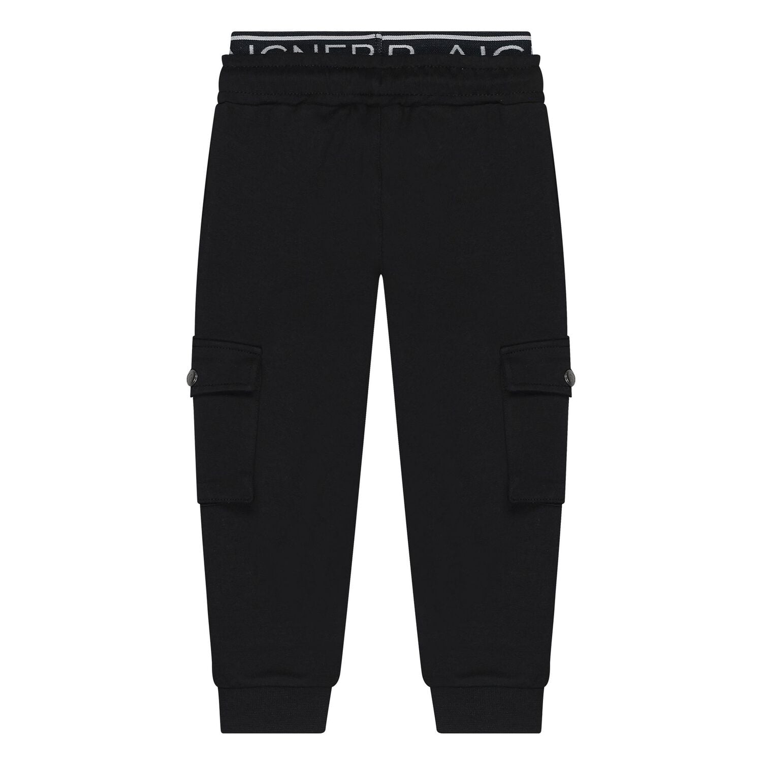 Younger Boys Black Logo Joggers, 1, hi-res