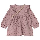 Younger Girls Pink Polka Dots Dress Set, 3, hi-res