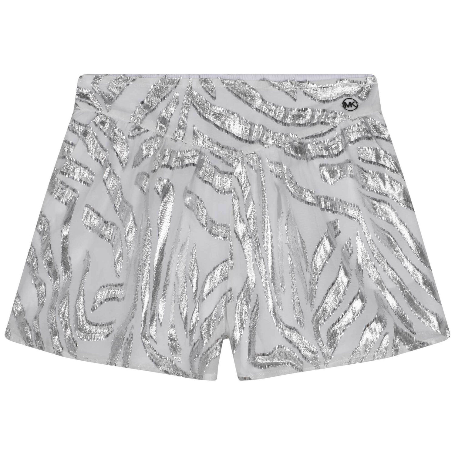 Girls White & Silver Shorts, 1, hi-res