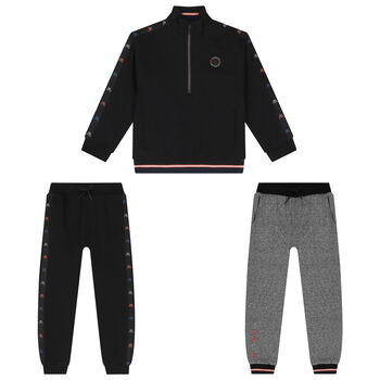 Boys Black 3 Piece Tracksuit 